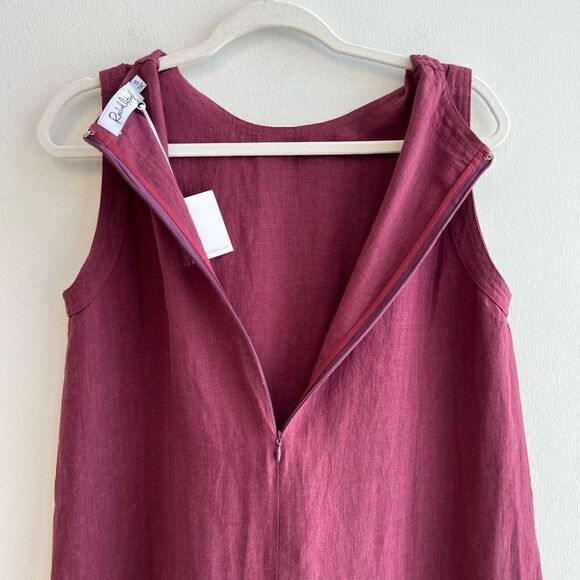 Rachel Antonoff Dress Linen Cotton Blend Midi Sleeveless Pockets Size Small NWT - Picture 8 of 13